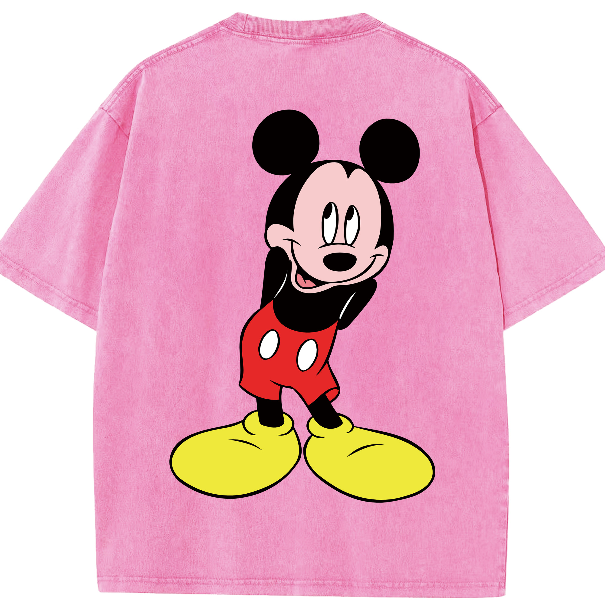 （画像用） ミッキーマウス Mickey Mouse 綿100% ヴィンテージ風 半袖Tシャツ（背面プリント）